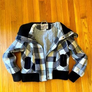 American Rag Wool Cropped Plaid Jacket